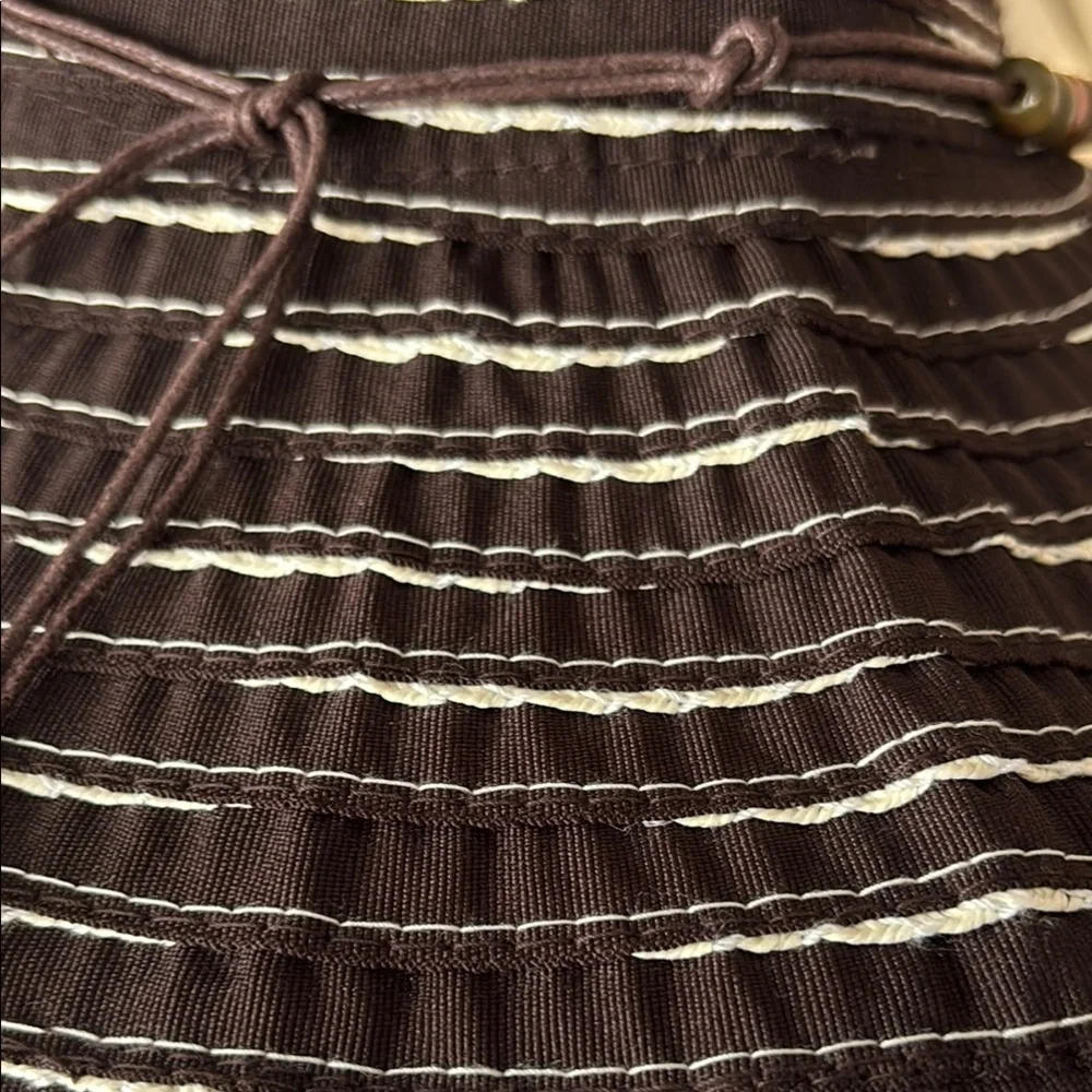 Stylish Brown and White Striped Sun‎ Hat